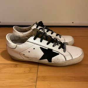 Golden goose white and black womens shoes size 7.5